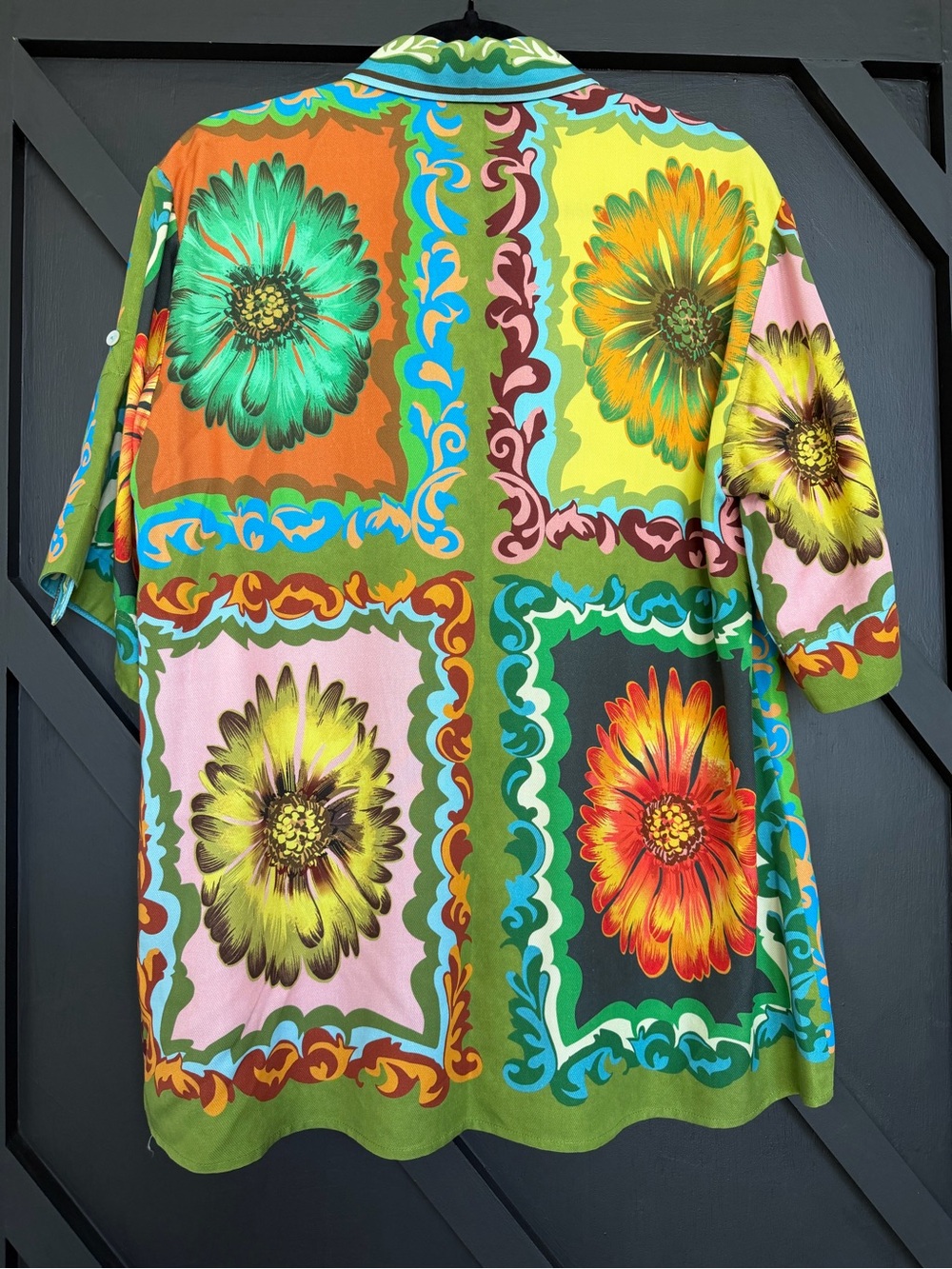ALEMAIS Disco Daisy Oversized Tencel Shirt, Size 6 - Picture 12 of 13